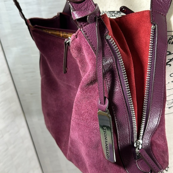 Tignanello Suede Shoulder Bag Purse - Picture 11 of 16